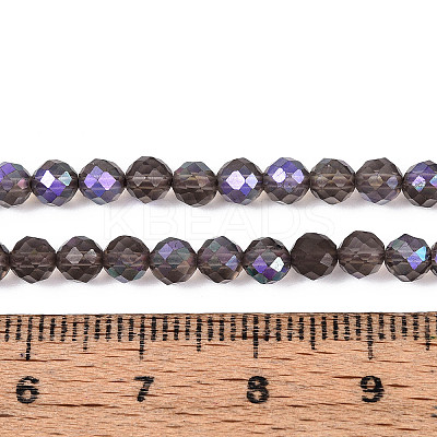 AB Color Plated Natural Ice Obsidian Beads Strands G-T144-B07-06-1