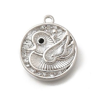 Brass Micro Pave Cubic Zirconia Pendants KK-Q035-16B-P-1
