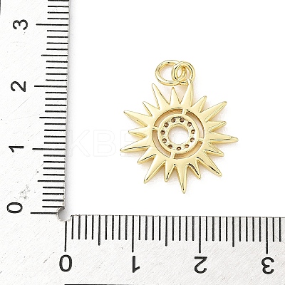 Brass Micro Pave Clear Cubic Zirconia Pendants KK-B141-45G-01-1
