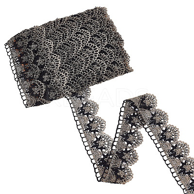 5 Yards Filigree Polyester Lace Trim OCOR-GF0002-13B-1