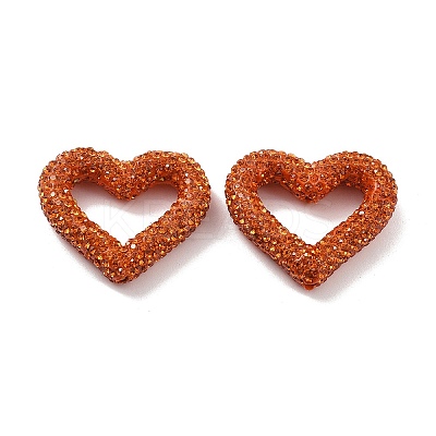 Heart Shape Polymer Clay Rhinestone Beads CLAY-NH0001-09A-11-1