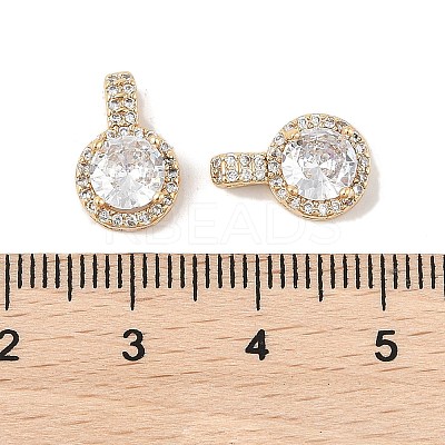 Brass Micro Pave Cubic Zirconia Pendants KK-R219-25G-1