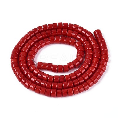 Opaque Solid Color Glass Beads Strands GLAA-N026-2x4mm-06-1