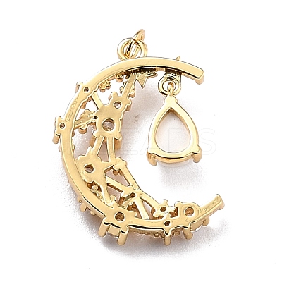 Brass Micro Pave Cubic Zirconia Pendants ZIRC-H122-04G-02-1