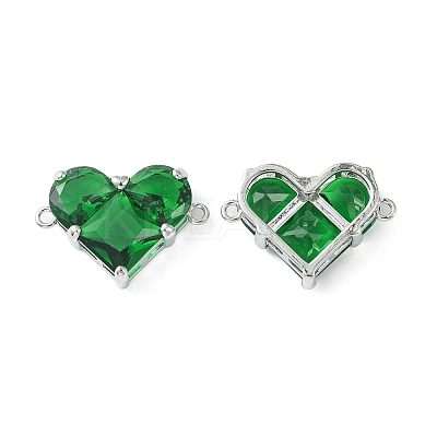 Brass Pave Cubic Zirconia Connector Charms KK-L208-04P-02-1