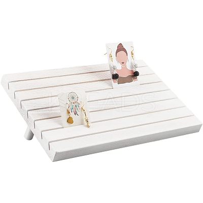 7-Slot Wooden Place Card Display Stands ODIS-WH0029-52D-1