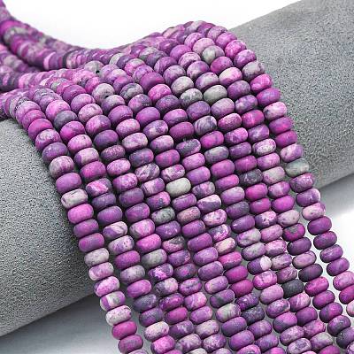 Dyed Natural Map Stone Beads Strands G-P575-A21-6x4mm-03-1