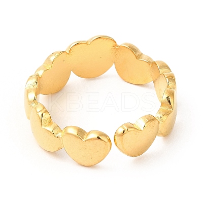 Ion Plating(IP) 201 Stainless Steel Open Cuff Ring Rhinestone Settings RJEW-E063-52G-1