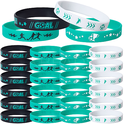 24Pcs 4 Colors Silicone Cord Bracelet Wristband BJEW-GF0001-31A-1