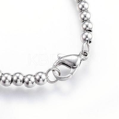 Tarnish Resistant 201 Stainless Steel Ball Chain Bracelets BJEW-E295-08-1