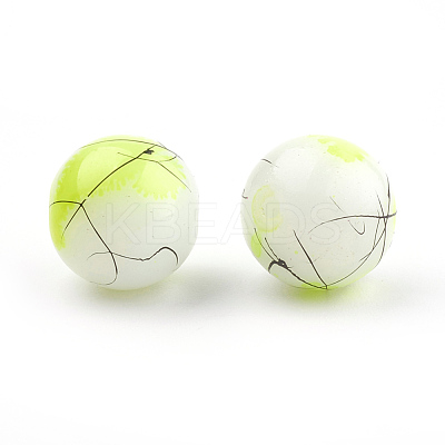 Drawbench & Baking Paint Glass Beads Strands GLAA-S176-16mm-08-1