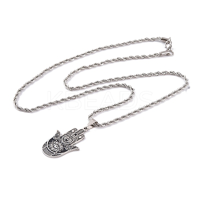 304 Stainless Steel Enamel Necklaces NJEW-Q338-02P-1