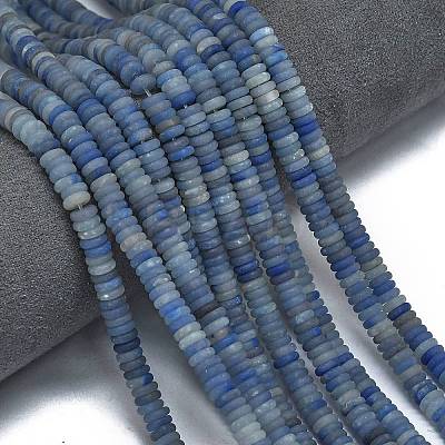 Frosted Natural Dyed & Heated Blue Aventurine Beads Strands G-K389-C11-01-1