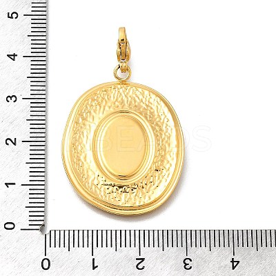 Oval 304 Stainless Steel Enamel Pendant Decorations STAS-R159-47G-02-1