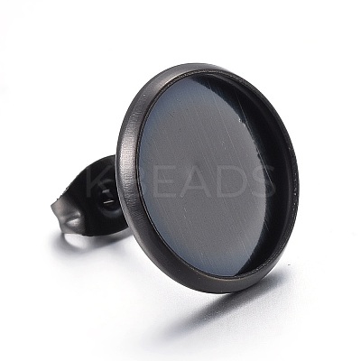 Stainless Steel Stud Earring Settings X-STAS-L211-07D-B-1