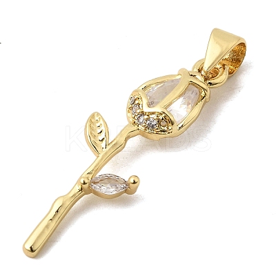 Brass Pave Cubic Zirconia Pendants KK-A296-50G-01-1