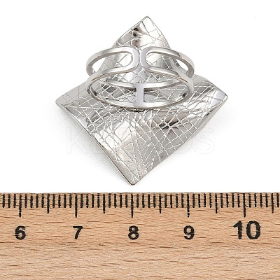 Adjustable 304 Stainless Steel Cuff Rings for Women LS-RJEW-B135-06P-1