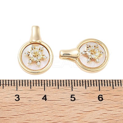 Brass Micro Pave Clear Cubic Zirconia Pendants KK-Z059-11G-1
