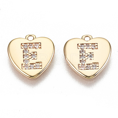Brass Micro Pave Clear Cubic Zirconia Charms KK-N231-234E-NF-1