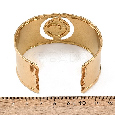 Moon 304 Stainless Steel Cuff Bangles BJEW-B157-01G-1
