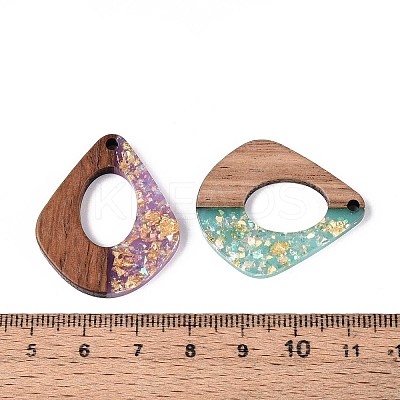 Opaque Resin and Walnut Wood Pendants RESI-T060-13M-1