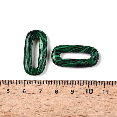Synthetic Malachite Oval Pendants G-N342-105I-1