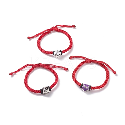 Flower Braided Bead Bracelet BJEW-JB07684-1