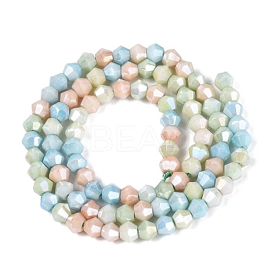 Anti-Tarnish Electroplate Bicone Glass Beads Strands EGLA-T021-4mm-16-13-1