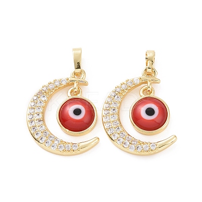 Brass Micro Pave Cubic Zirconia Pendants ZIRC-F136-06G-08-1