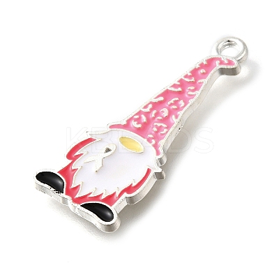 Breast Cancer Pink Awareness Ribbon Theme Alloy Enamel Pendants LS-ENAM-C026-01C-S-1