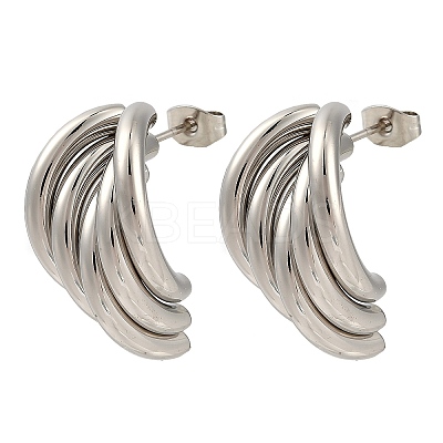 201 Stainless Steel Stud Earrings for Women EJEW-F345-02P-1