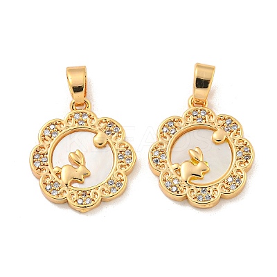 Brass Micro Pave Clear Cubic Zirconia Pendants KK-A214-23G-1