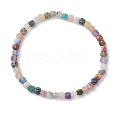 Natural Mixed Gemstone Beaded Stretch Bracelets for Women BJEW-JB13335-01-1