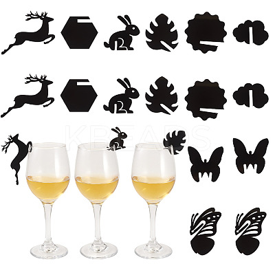 32Pcs 8 Styles Acrylic Wine Glass Charms OACR-TA0003-96-1