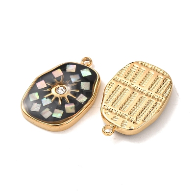 304 Stainless Steel Enamel Pendants STAS-F352-04B-02-1