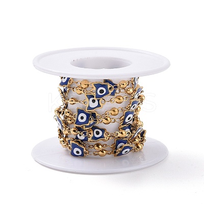 Ion Plating(IP) Enamel Butterfly with Evil Eye Link Chains CHS-G020-01G-03-1