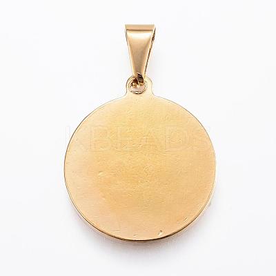 Real 18K Gold Plated 304 Stainless Steel Pendants STAS-H372-01A-1