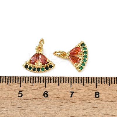 Brass Micro Pave Cubic Zirconia Charms KK-C093-29A-G-1