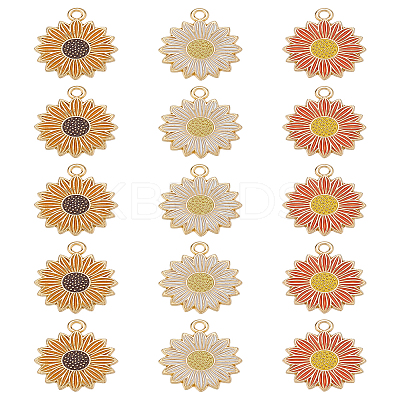 15Pcs 3 Colors Alloy Enamel Pendants FIND-LP0002-29-1