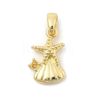 Rack Plating Leaf Brass Pendants KK-S407-08G-1