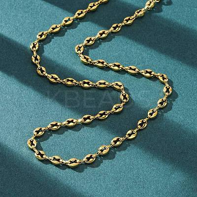 304 Stainless Steel Coffee Bean Chain Necklaces NJEW-C073-11G-1