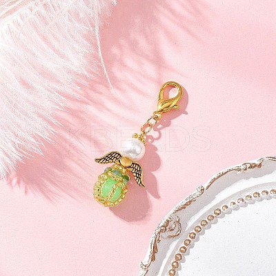 Luminous Acrylic & Handmade Glass Seed Beaded Pendants Decorations HJEW-MZ00379-03-1