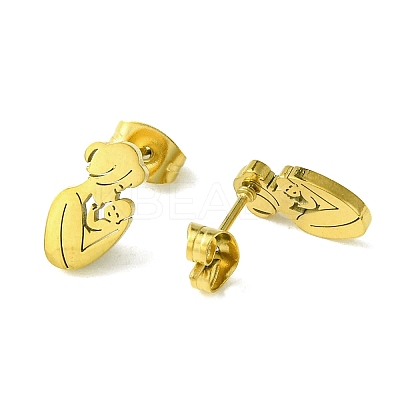 Thanksgiving Day Theme 304 Stainless Steel Stud Earrings EJEW-B041-01G-01-1
