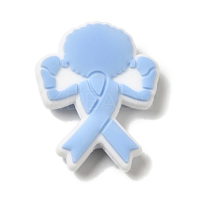 Awareness Ribbon Boxer Silicone Focal Beads SIL-M002-01B-1
