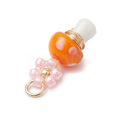 Copper Handmade Lampwork Pendants PALLOY-MZ00667-1