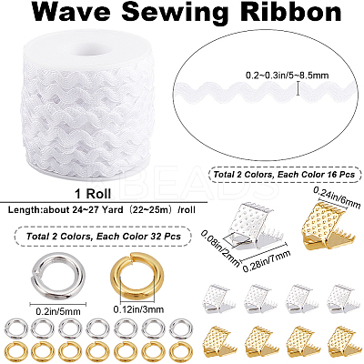 1Pc Wave Bending Fringe Trim OCOR-GF0004-09A-1