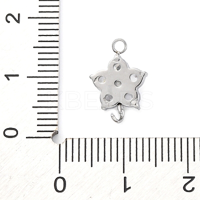 304 Stainless Steel Micro Pave Cubic Zirconia Flower Connector Charms LS-STAS-U042-01P-02-1