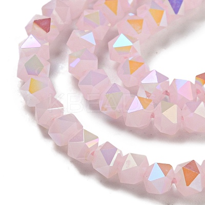 Electroplate Glass Beads Strands GLAA-Q105-02K-1