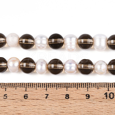 Transparent Glass Beads Strands PEAR-N019-07-1