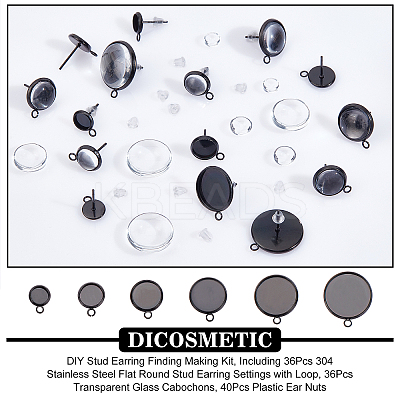 DIY Stud Earring Finding Making Kit DIY-DC0001-36-1